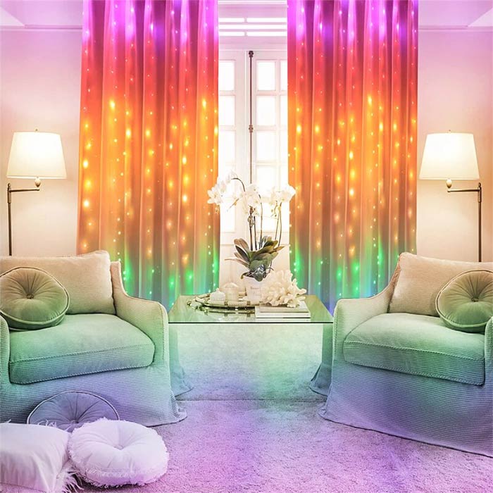 ColorfulCurtain, fényfüggöny 300 darab színes LED lámpával - Image 9