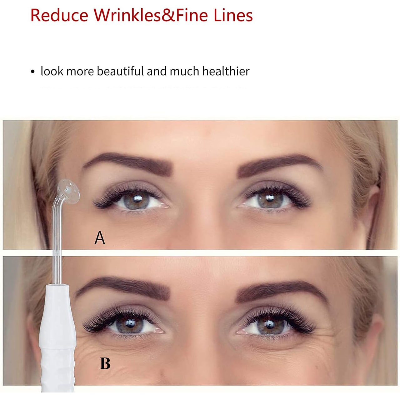 A Frequency Facial Wand fejlett elektroterápiát használ a finom vonalak és ráncok csökkentésére.