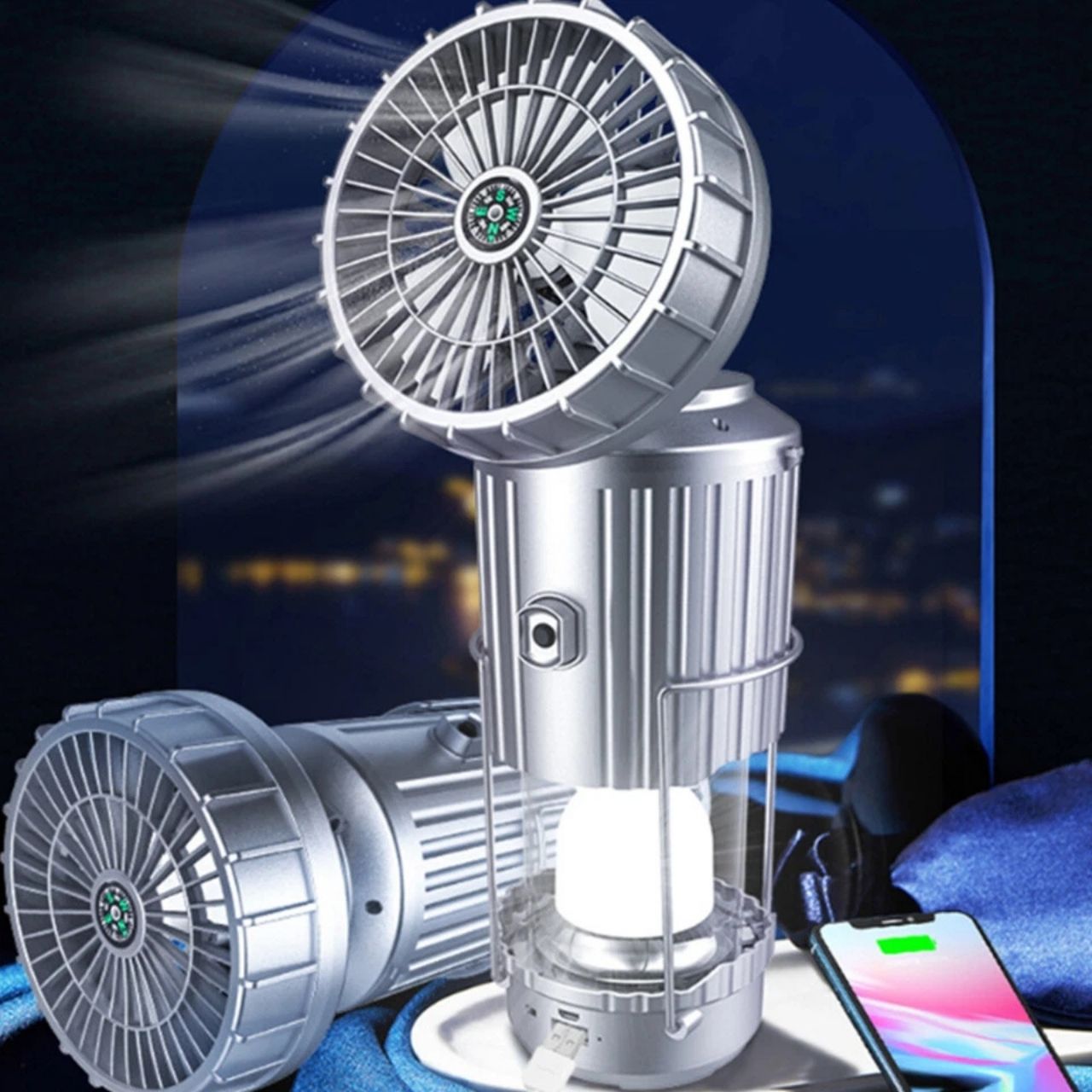 Fan, multifunkcionális 5 az 1-ben napenergiás LED lámpa ventilátorral - Image 7