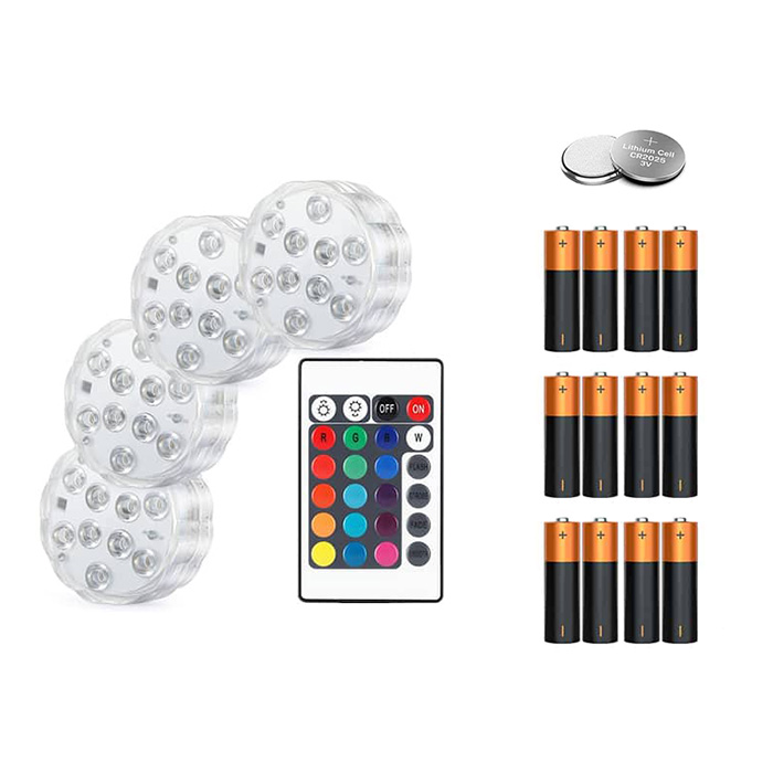 GlowBundle, 4 vízálló LED lámpa + akkumulátor készlet