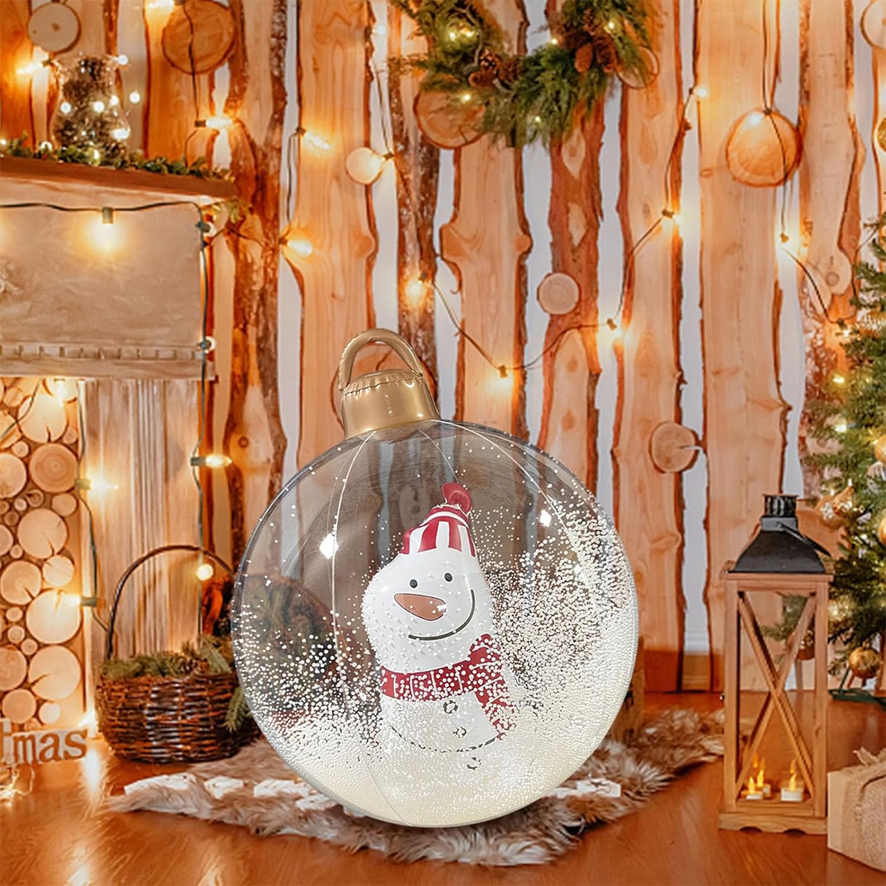 GlowySnowy, karácsonyi gömb hóember mintával és fénnyel - Image 6
