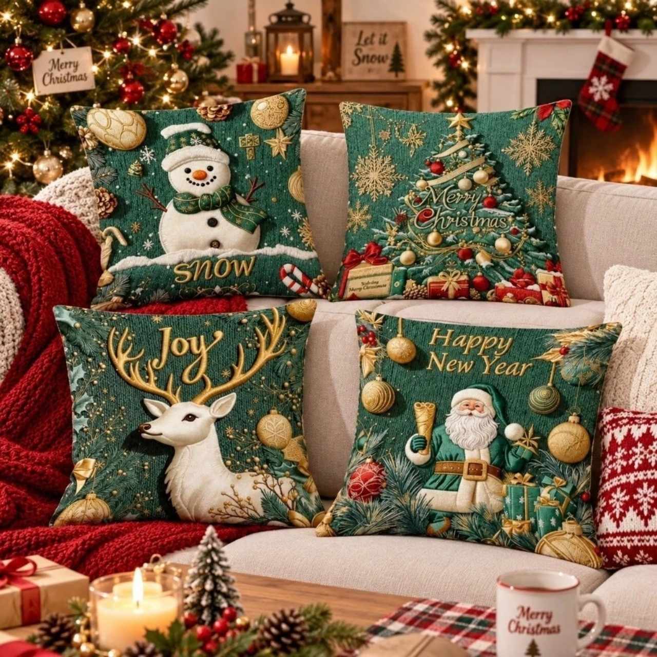 Karácsonyi párnahuzatok (4 db), GreenXmass - Image 10