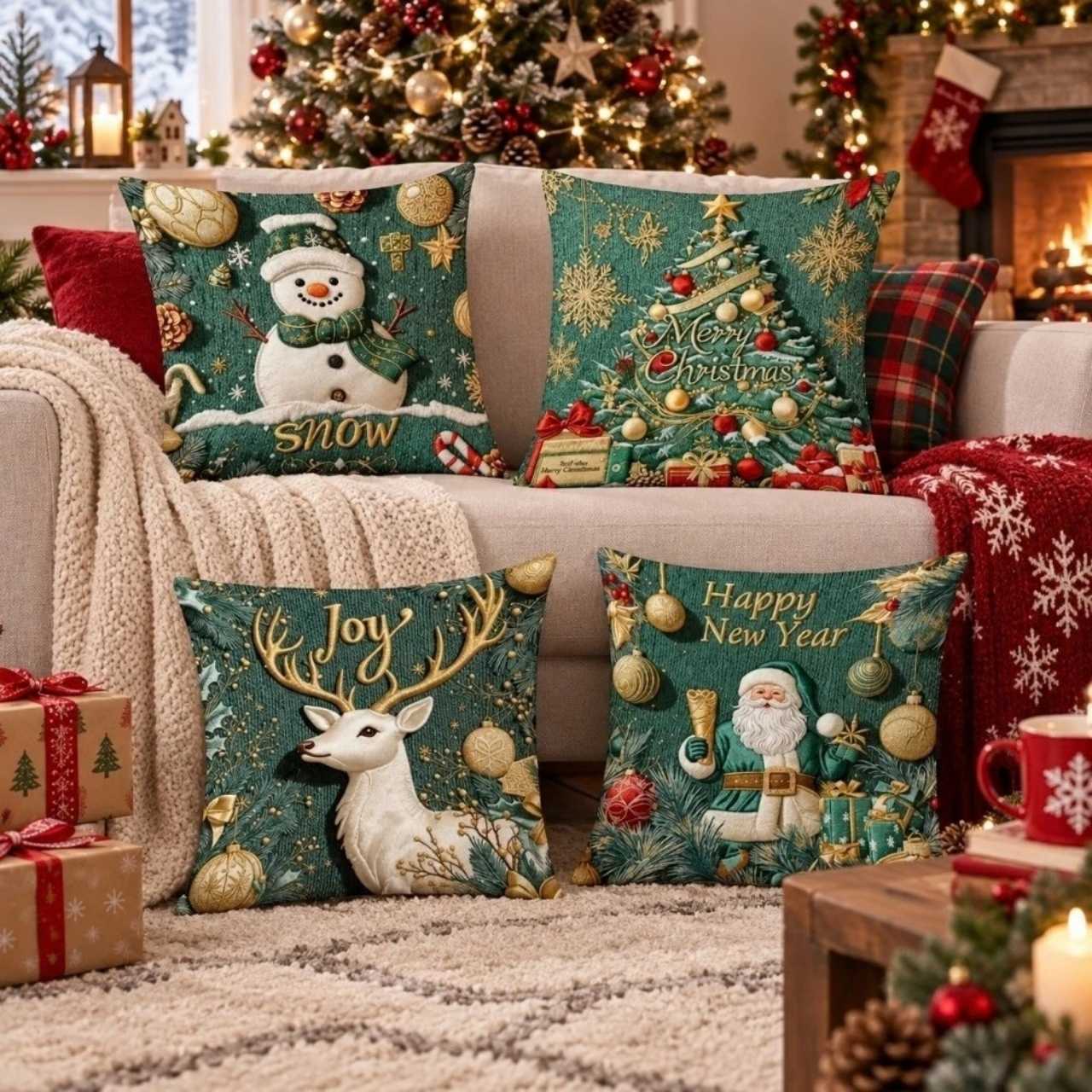 Karácsonyi párnahuzatok (4 db), GreenXmass - Image 9