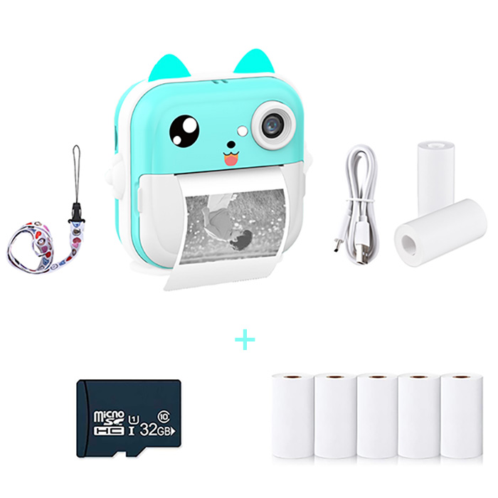 JumboPrintBundle – nyomtatós fényképezőgép + 7 papírtekercs és Micro SD kártya