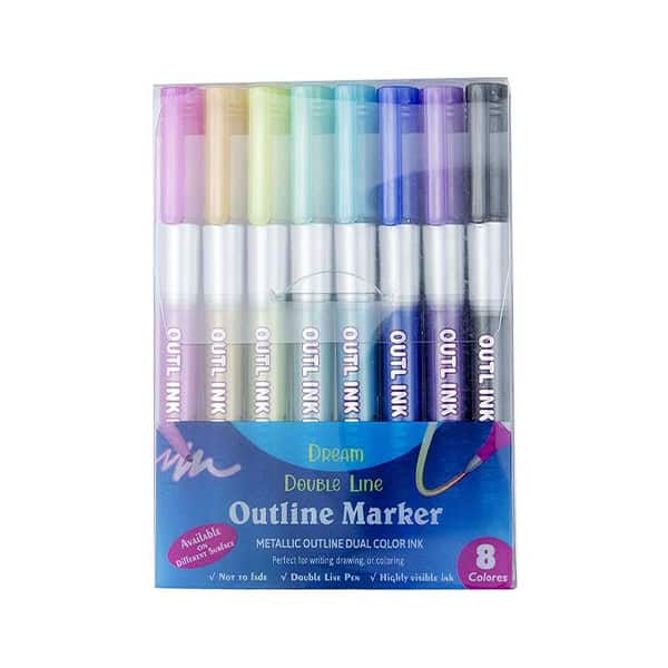 MagicMarkers, 8 darabos filctoll készlet, amely varázslatos körvonalat hoz létre
