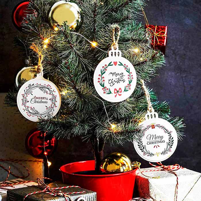 Díszek, fából készült karácsonyi díszek, amelyeket saját magad készítesz (30 darab) - Image 4