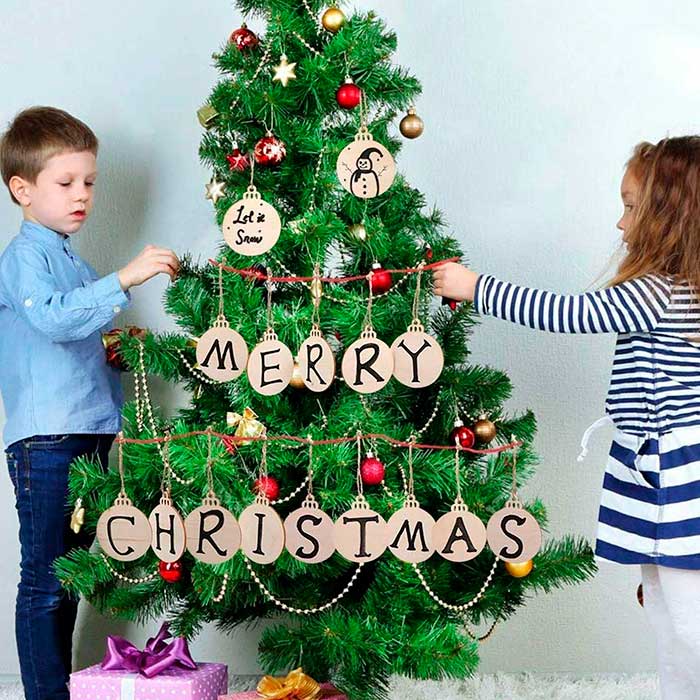 Díszek, fából készült karácsonyi díszek, amelyeket saját magad készítesz (30 darab) - Image 9