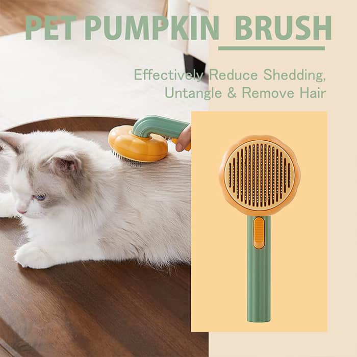 PumpkinComb, házi kedvencek számára készült kefe gombbal felszerelve a könnyű tisztítás érdekében - Image 6