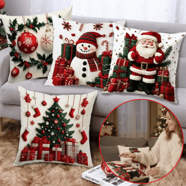 Karácsonyi párnahuzatok (4 db), RedXmass - Image 1