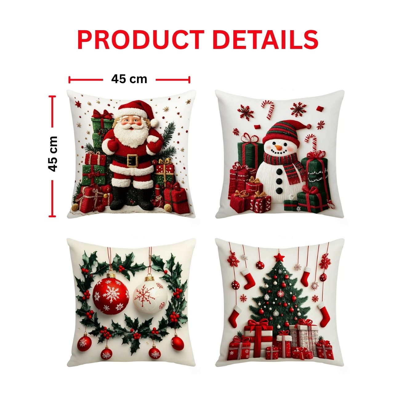 Karácsonyi párnahuzatok (4 db), RedXmass - Image 5