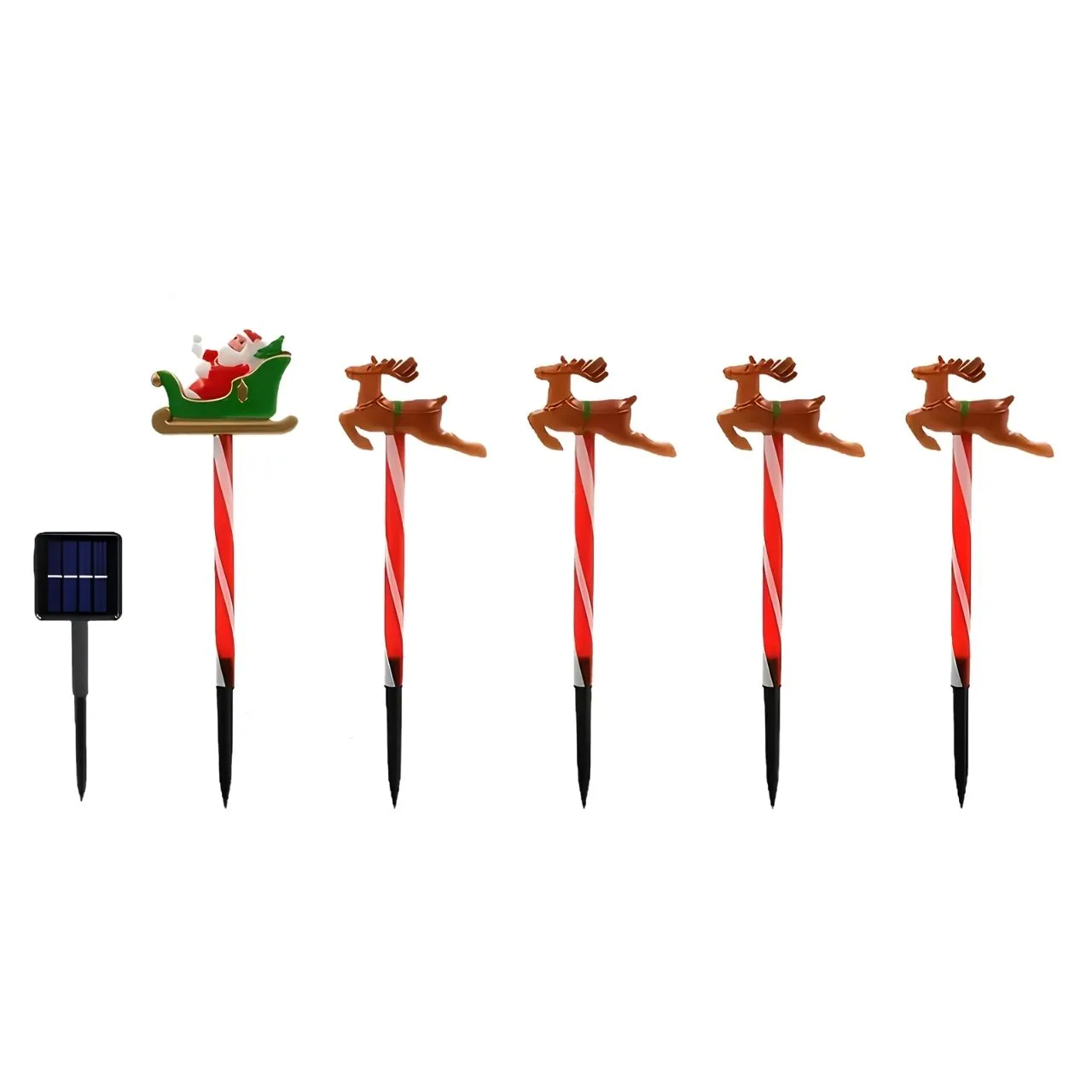 Karácsonyi kerti dekoráció Mikulással és rénszarvasokkal, ReinDeers - Image 4