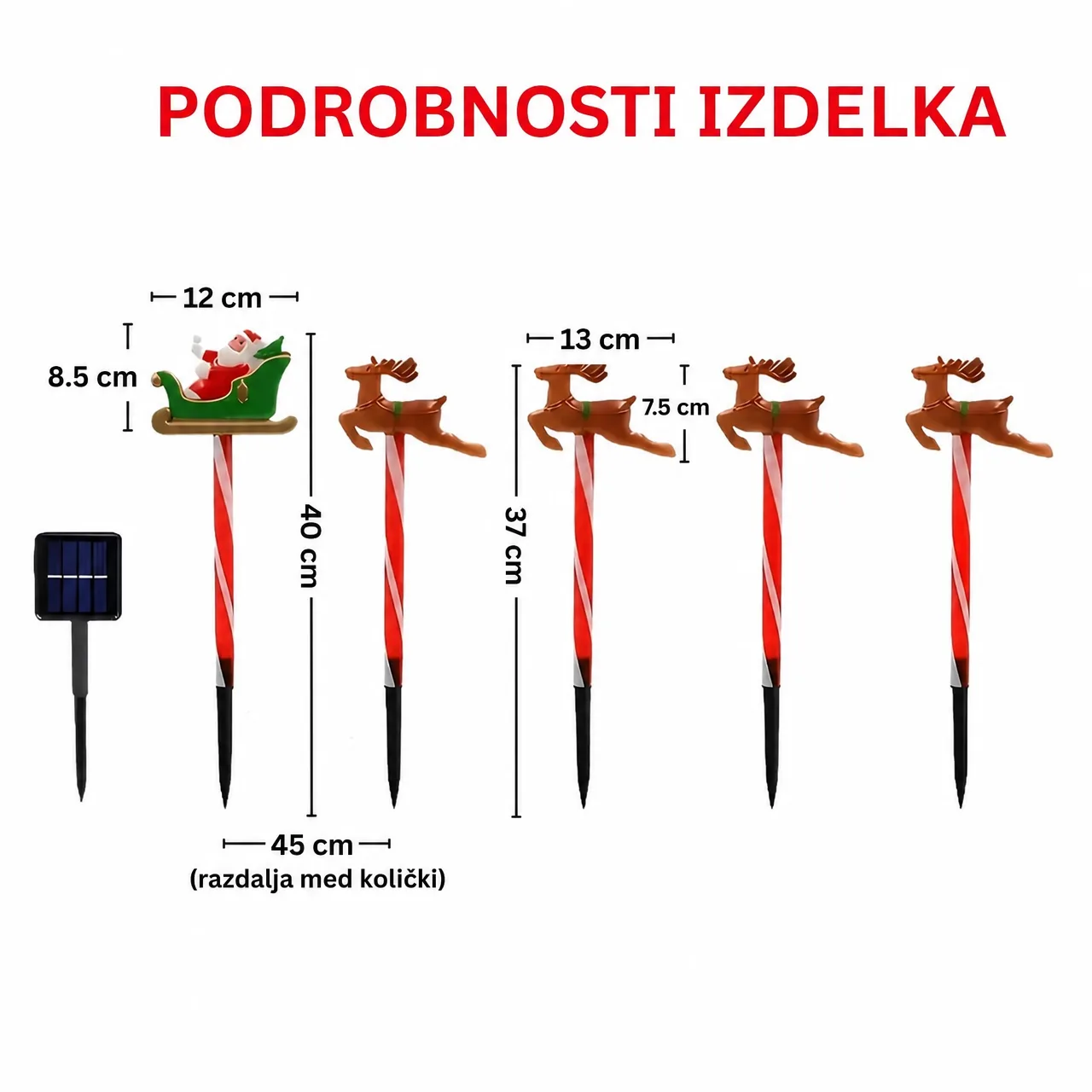 Karácsonyi kerti dekoráció Mikulással és rénszarvasokkal, ReinDeers - Image 5