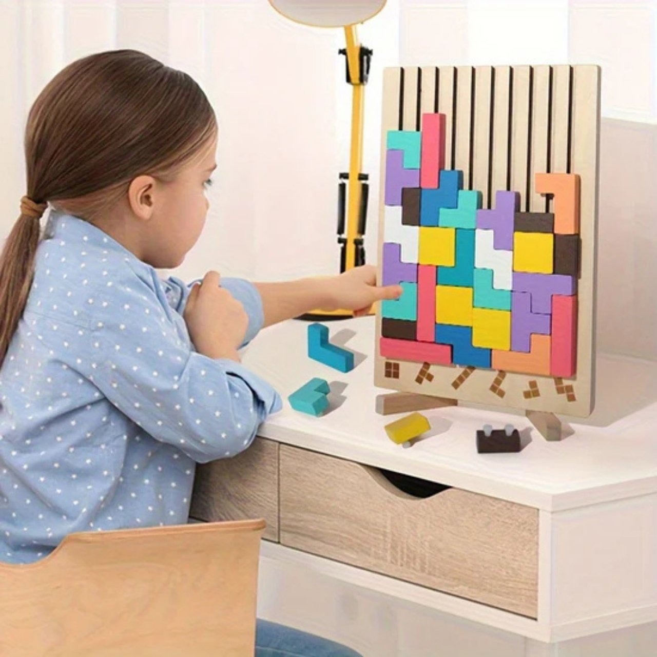 Tetris, fából készült didaktikus játék