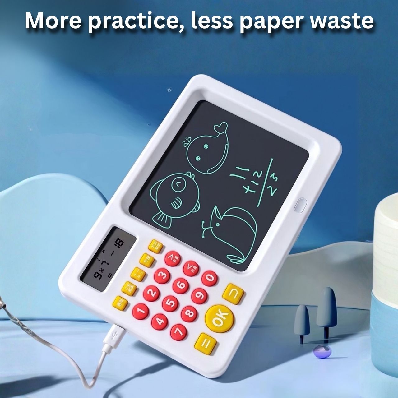 2 az 1-ben tanulótablet számológéppel gyermekeknek, TrainMath - Image 2