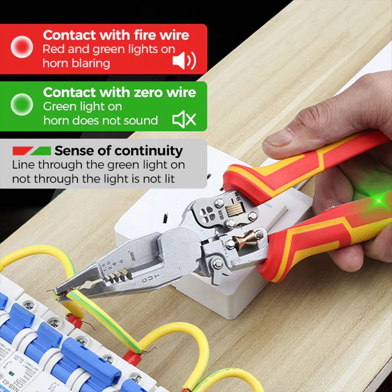 VoltagePliers, univerzális fogó elektromos munkákhoz feszültségmérővel - Image 3